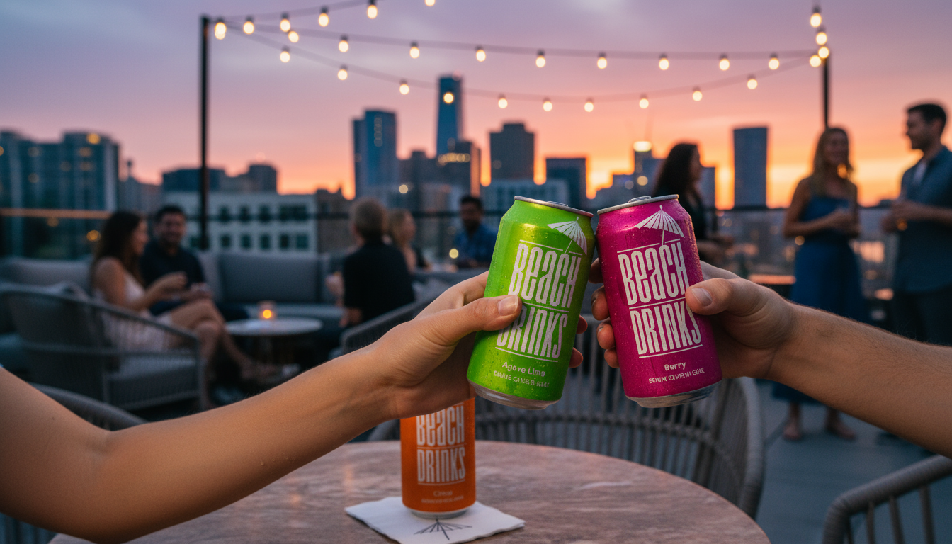 Beach Drinks FL - Canned cocktails at bar