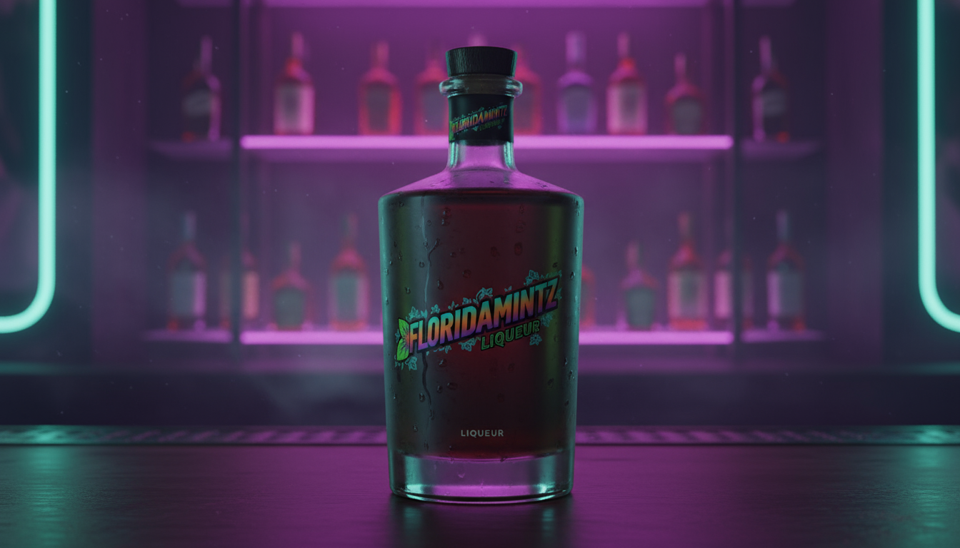 Floridamintz Liqueur bottle - Wild Florida-inspired peppermint liqueur