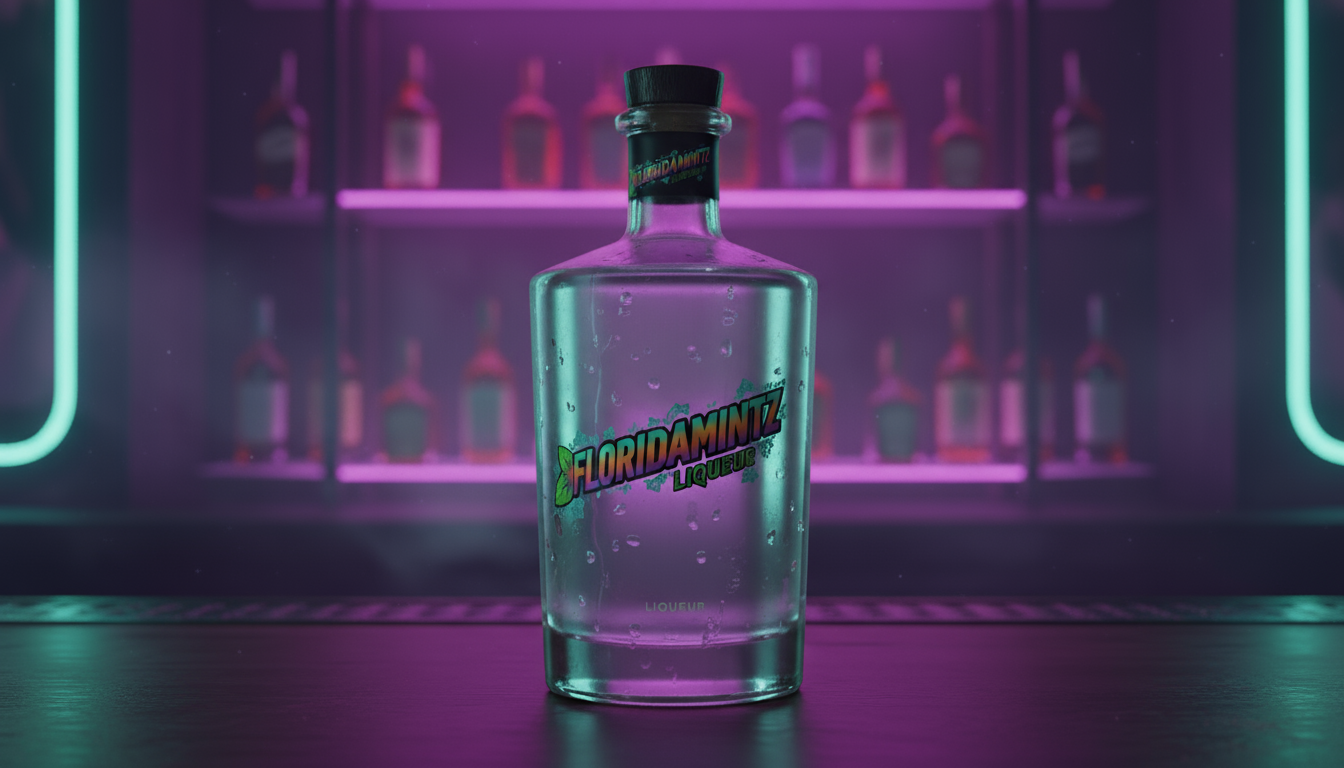 Floridamintz Liqueur bottle - Bold peppermint flavor